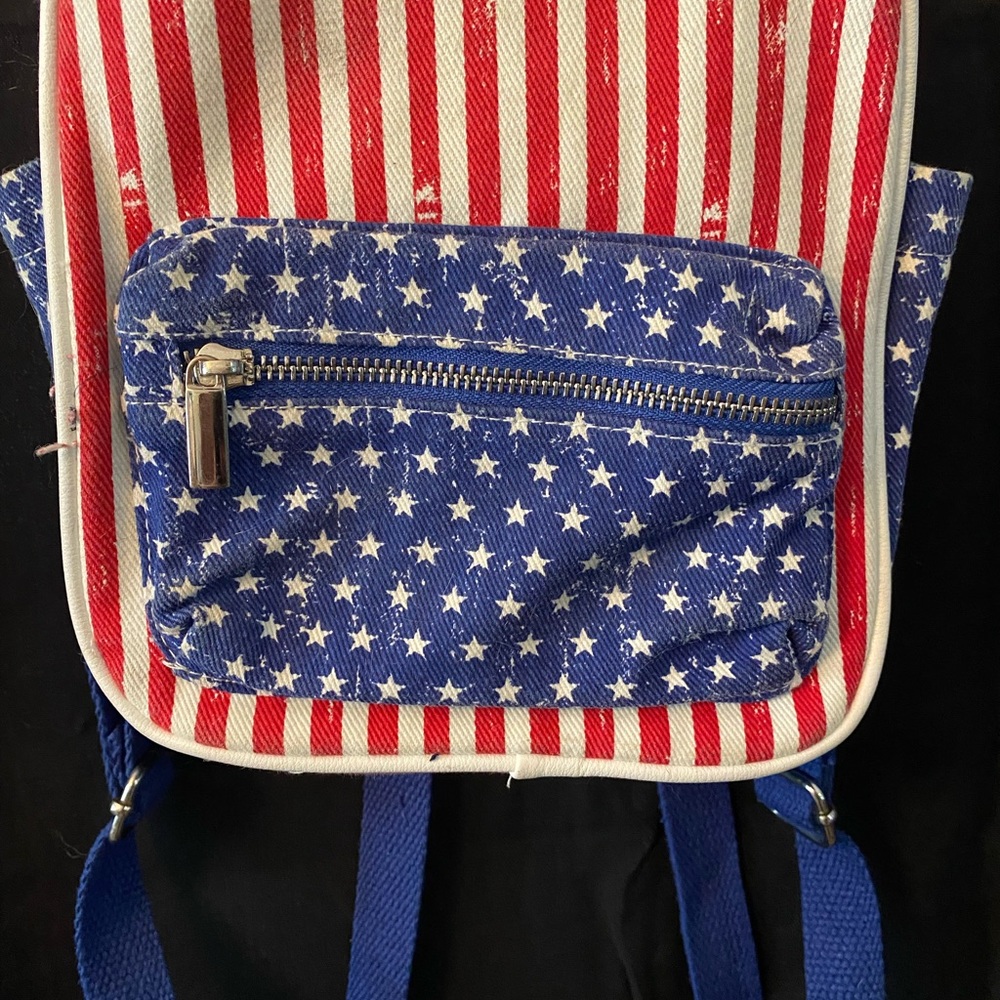 Mossimo Like New Red White Blue Small Backpack - image 2